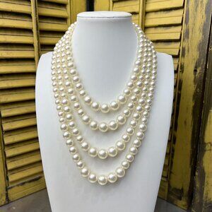 Vintage Marvella 4-Strand Faux Pearl Necklace